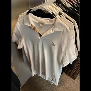 White Polo Burberry Shirt Mens